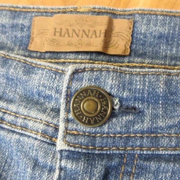 HANNAH Becky Capri Skimmer Jeans Womens Sz 10 Comfort Stretch Denim Bermuda Crop - Picture 5 of 15